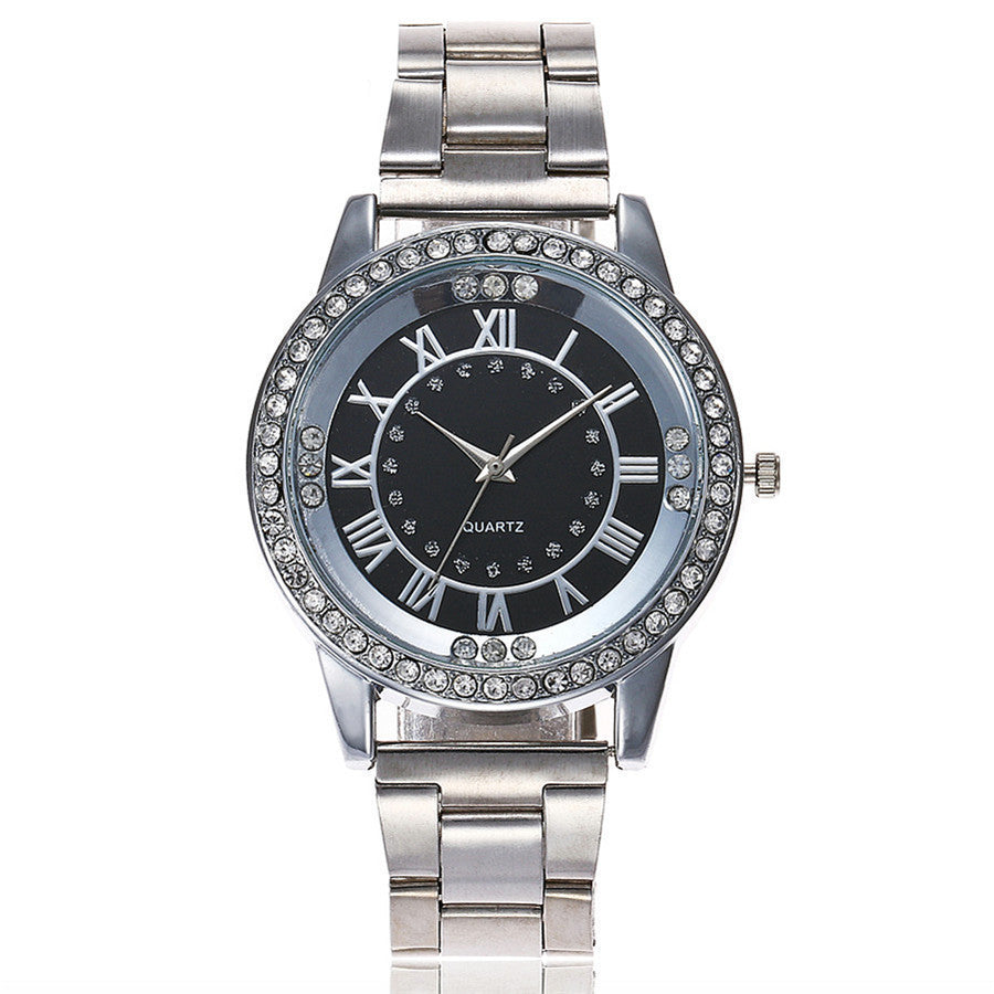 Natasha – Rose Gold Quartz Rhinestone Watch