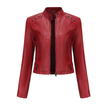 Stephanie – Studded Vegan Leather Short Jacket