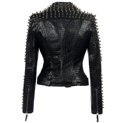 Kirk – Short Vegan Leather Jacket with Punk Style