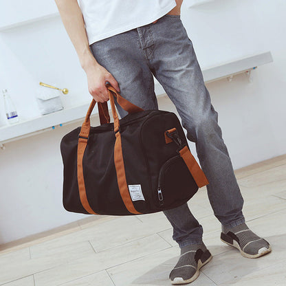 Lauren – Nylon Duffel Bag with Orange Straps for Travel