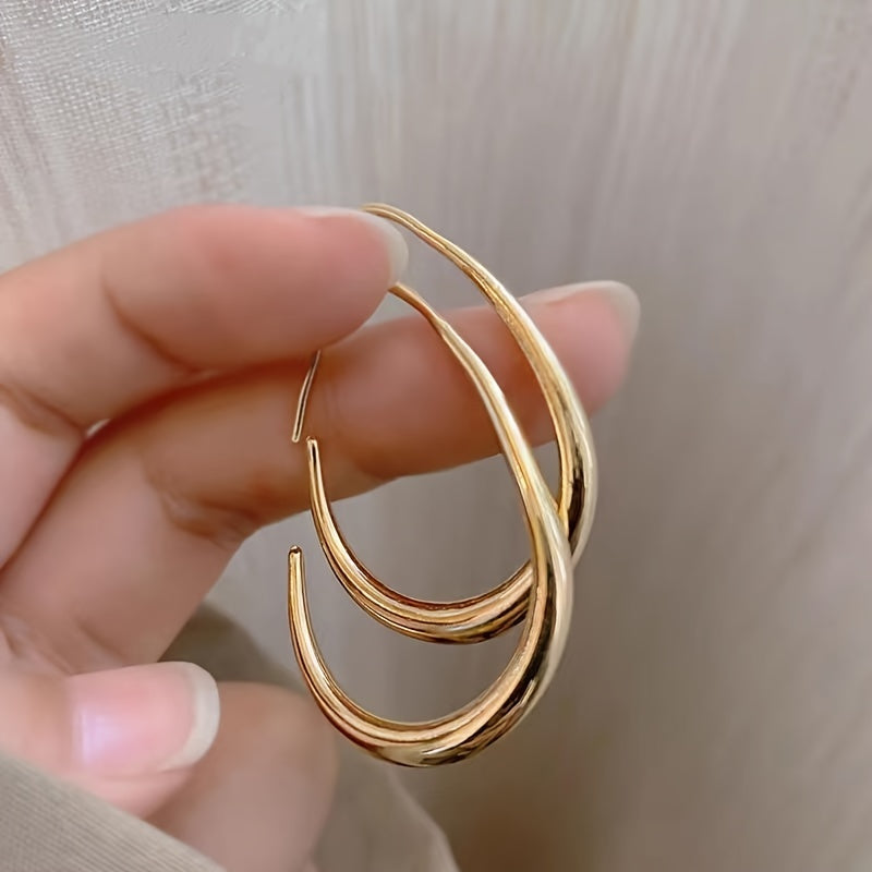 Vintage Teardrop Hoop Drop Earrings for Holiday and Daily Wear