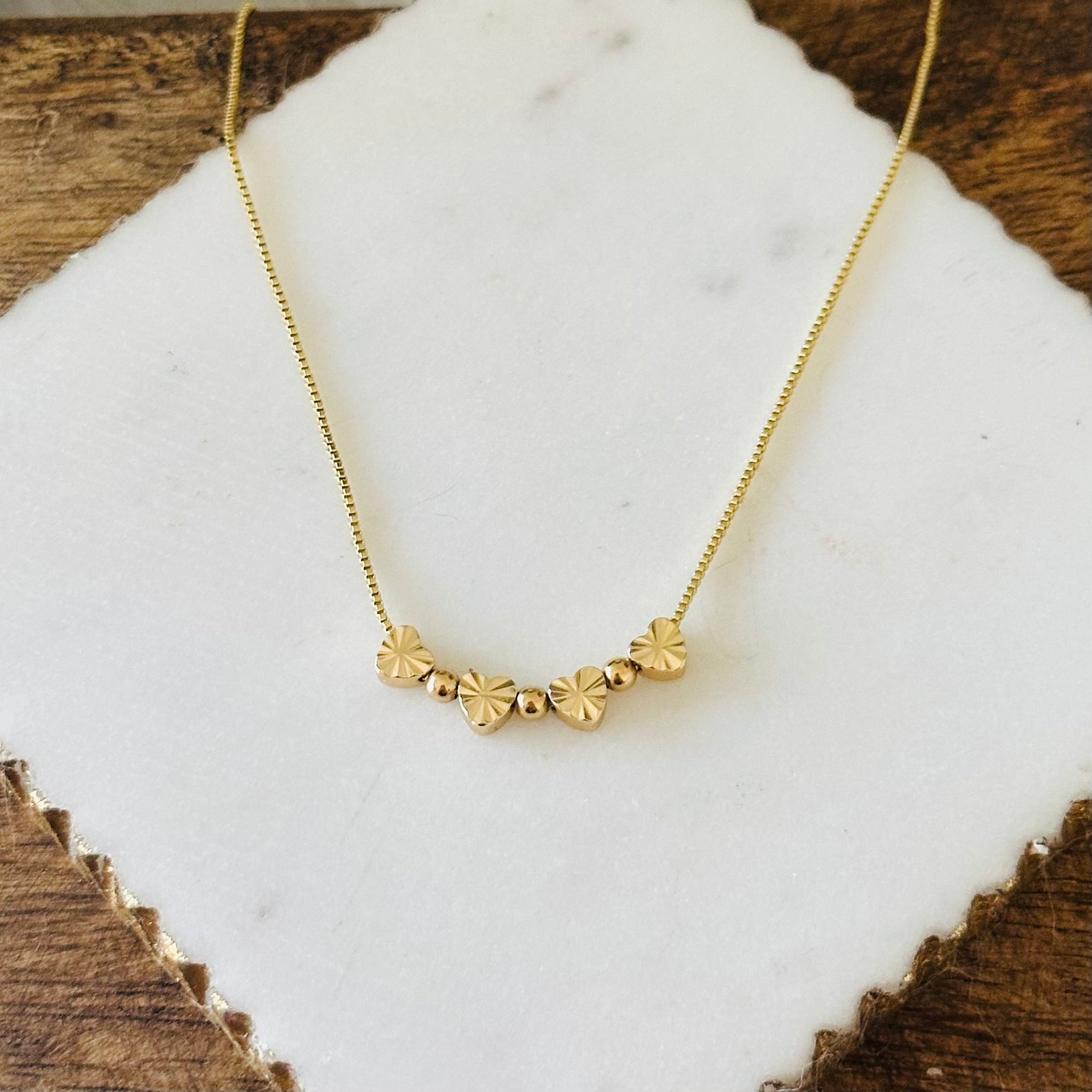 Sunburst Heart Necklace in Gold Tone