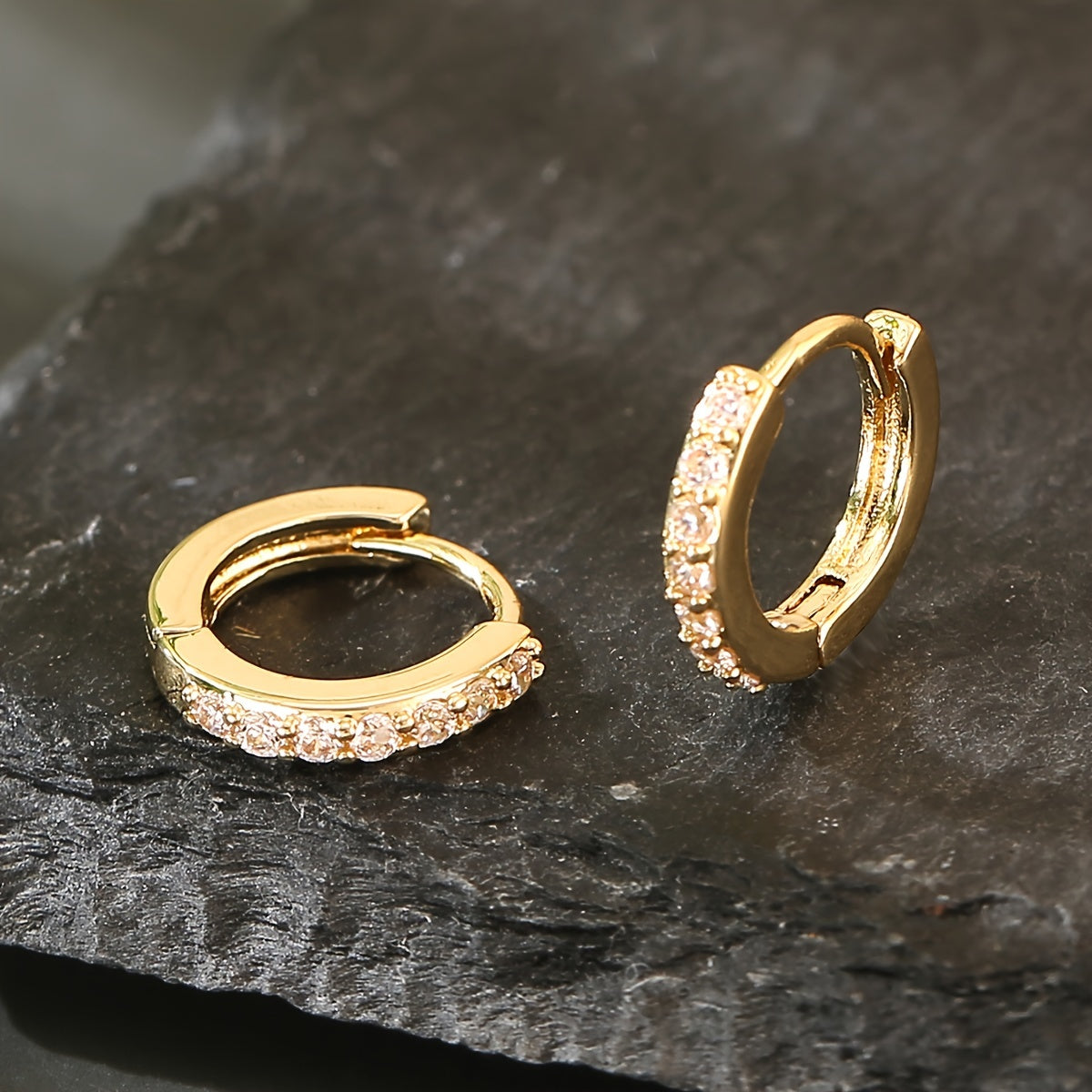 Boho Hoop Earrings with Green Zircon Accents for Everyday Style
