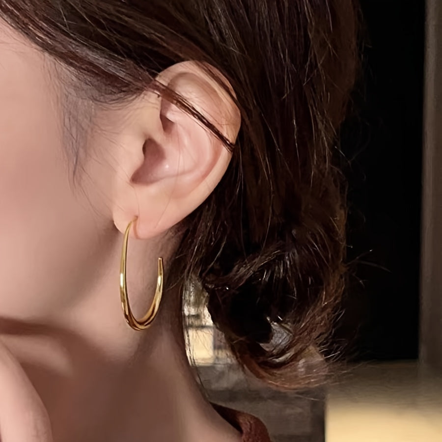 Vintage Teardrop Hoop Drop Earrings for Holiday and Daily Wear