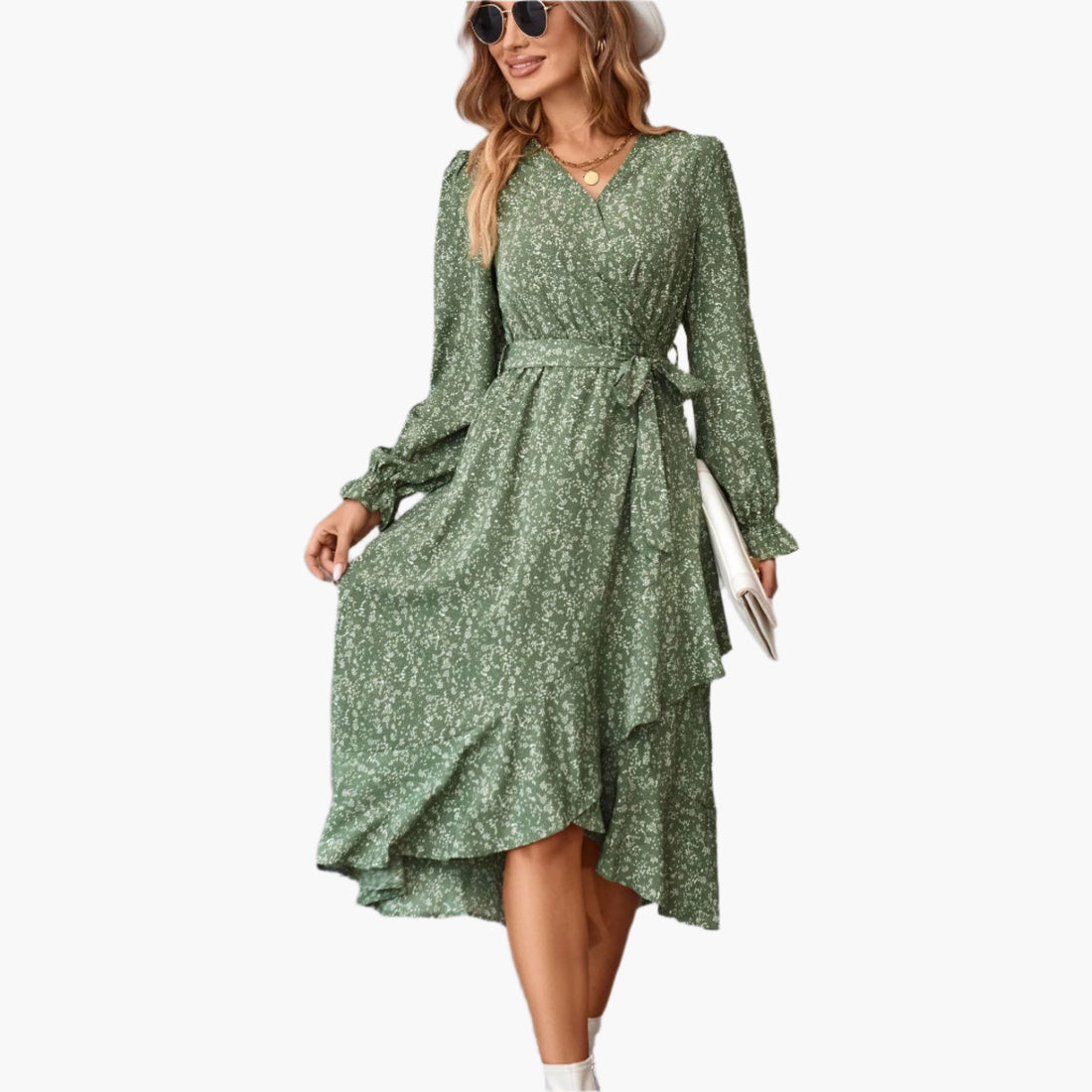 Rebecca – Ruffled Floral Long Sleeve Dress