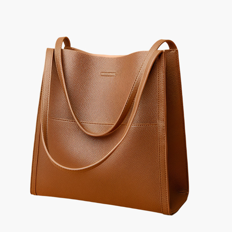 Samantha – Large Vegan Leather Tote Bag with Textured Finish and Dual Handles