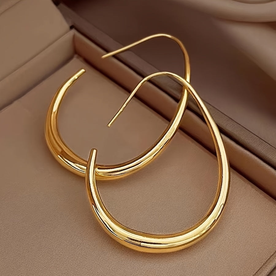Vintage Teardrop Hoop Drop Earrings for Holiday and Daily Wear