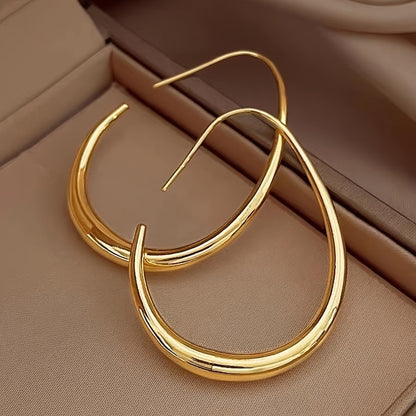 Vintage Teardrop Hoop Drop Earrings for Holiday and Daily Wear