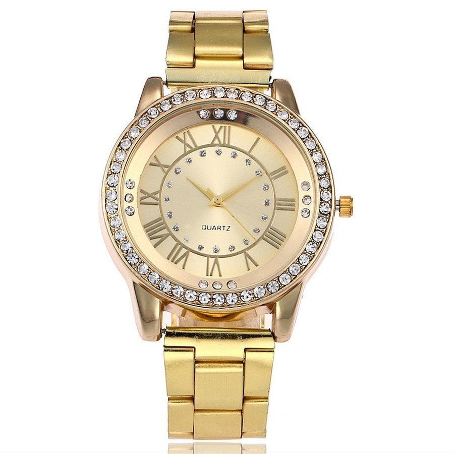 Natasha – Rose Gold Quartz Rhinestone Watch
