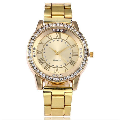 Natasha – Rose Gold Quartz Rhinestone Watch