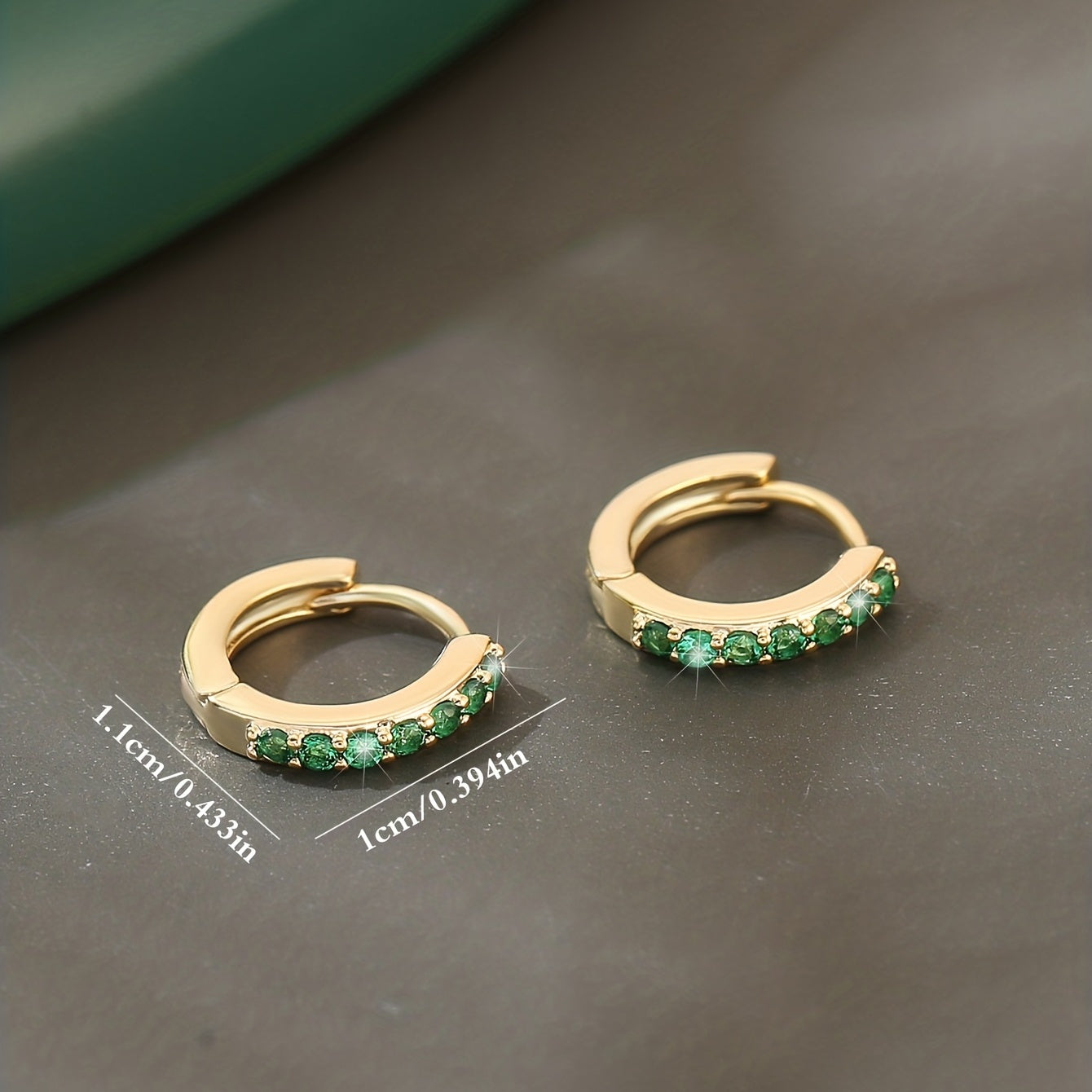 Boho Hoop Earrings with Green Zircon Accents for Everyday Style