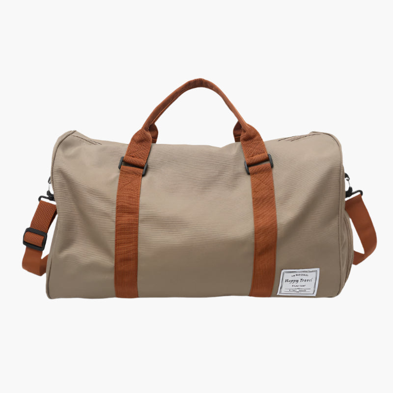 Lauren – Nylon Duffel Bag with Orange Straps for Travel