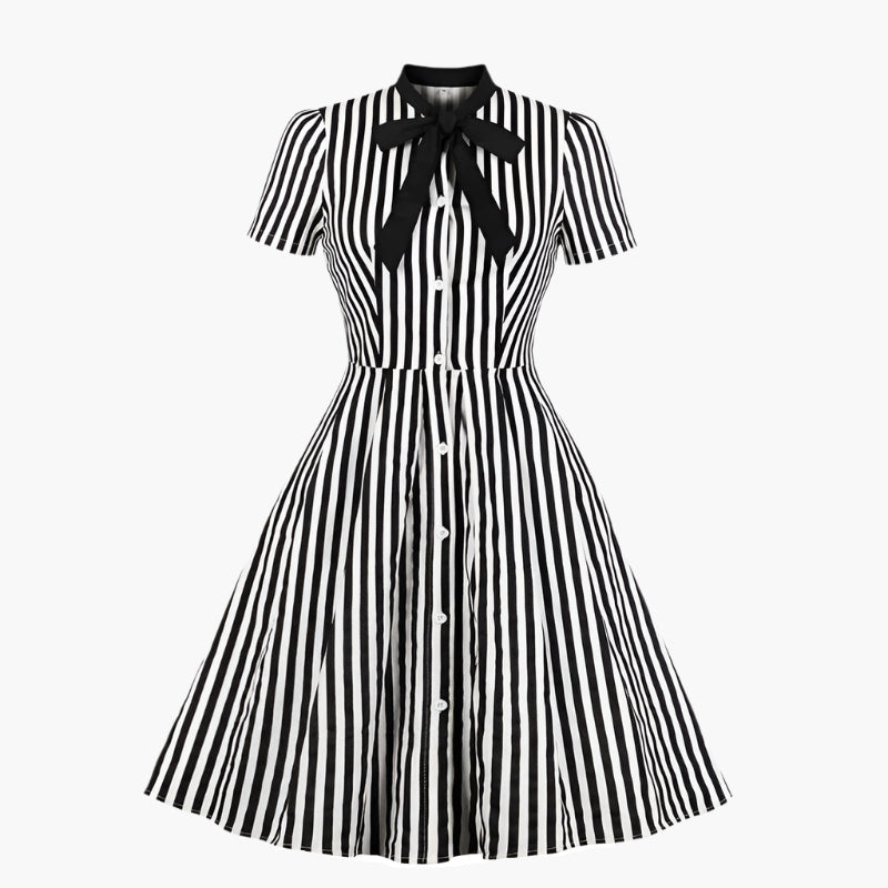 Julie – Vintage Striped Button Dress