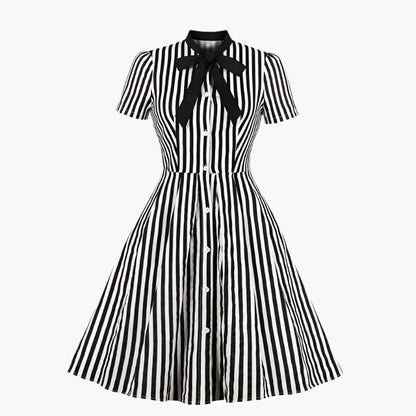 Julie – Vintage Striped Button Dress