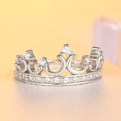 Crown Silhouette Ring with Shimmering Stones