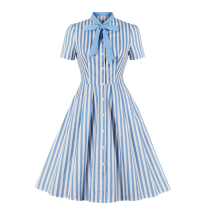 Julie – Vintage Striped Button Dress
