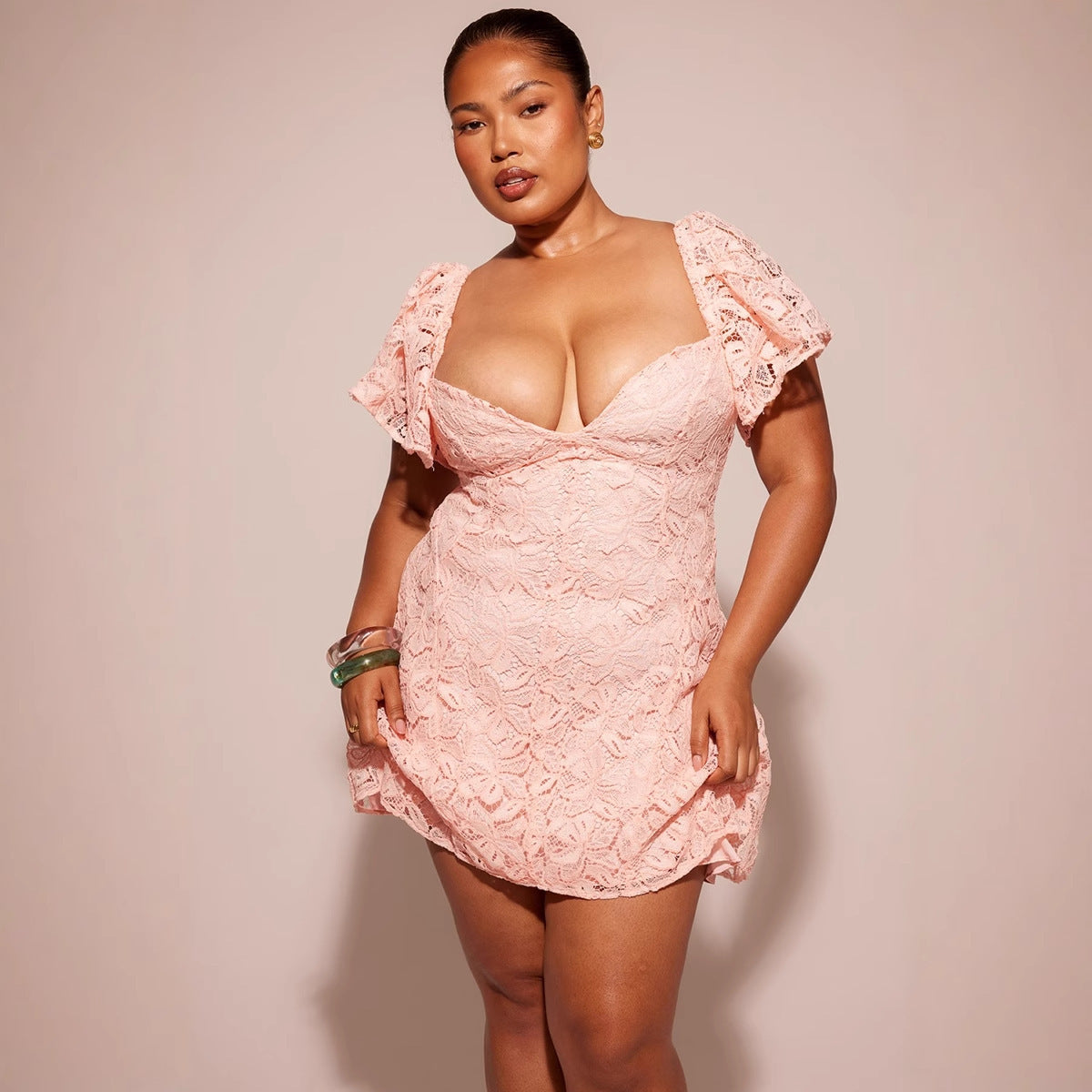 Lynda – Elegant V-neck Dress