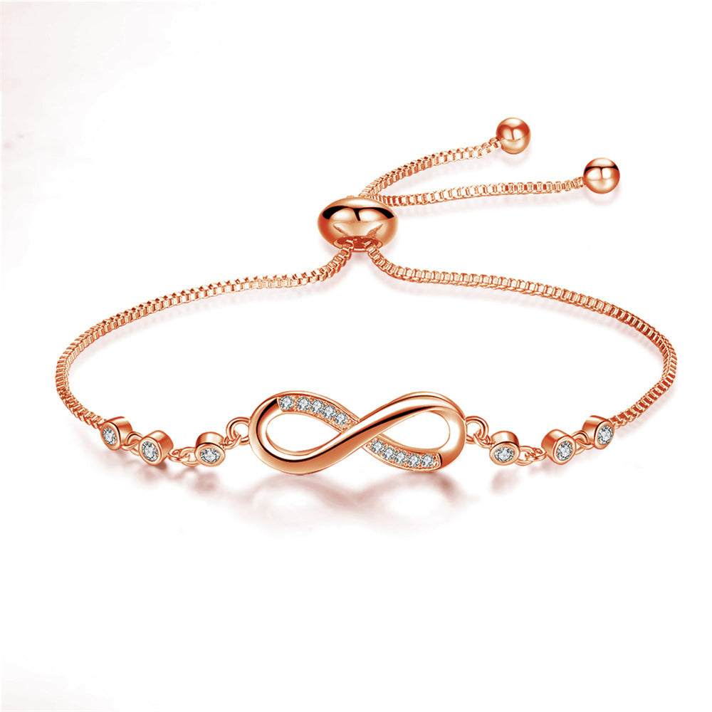 Infinity Bracelet in Gold with Crystal Accents