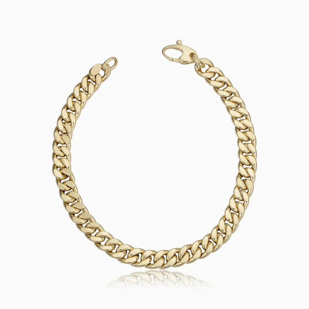 Classic Silver-Tone Cuban Link Bracelet