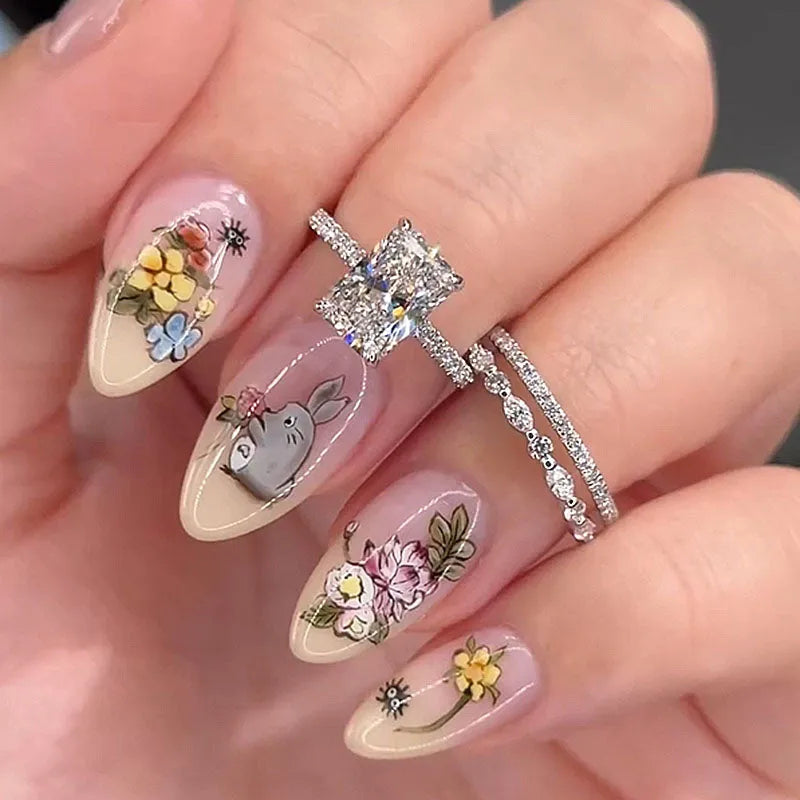 Radiant Cut Sparkling Stacking Ring Set with Marquise and Round Accents