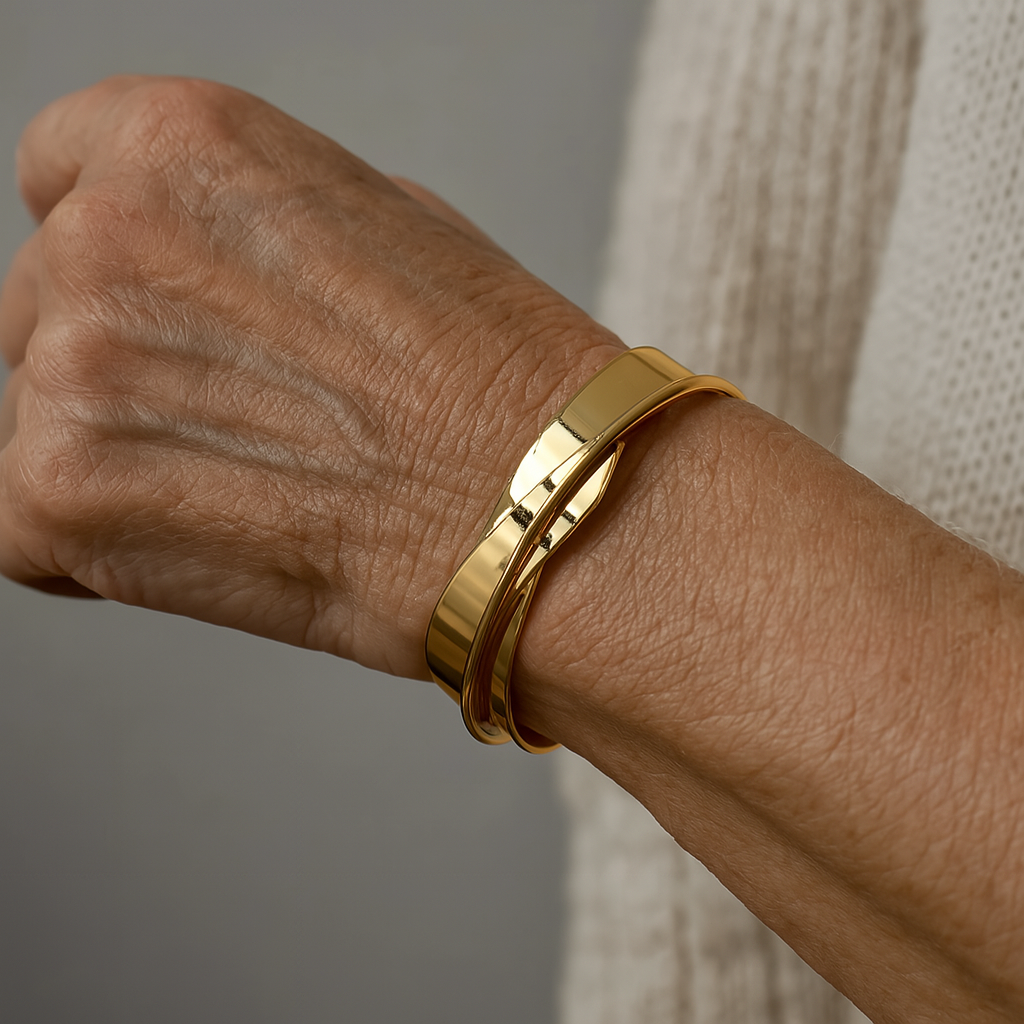 Modern Twist Gold-Tone Cuff Bracelet