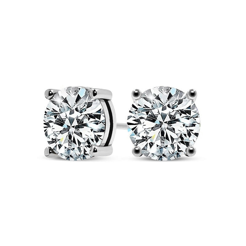 Radiant Solitaire Stud Earrings with Brilliant Centerpiece