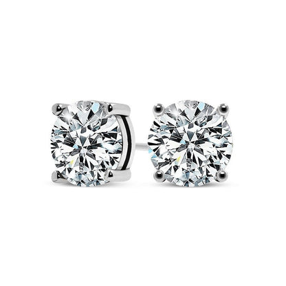 Radiant Solitaire Stud Earrings with Brilliant Centerpiece