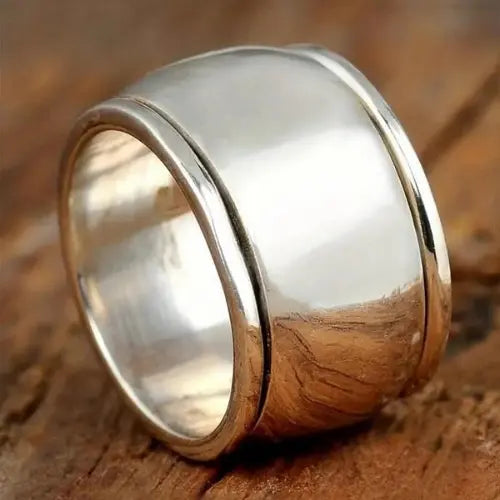 Vintage Silver Wide Statement Band Ring