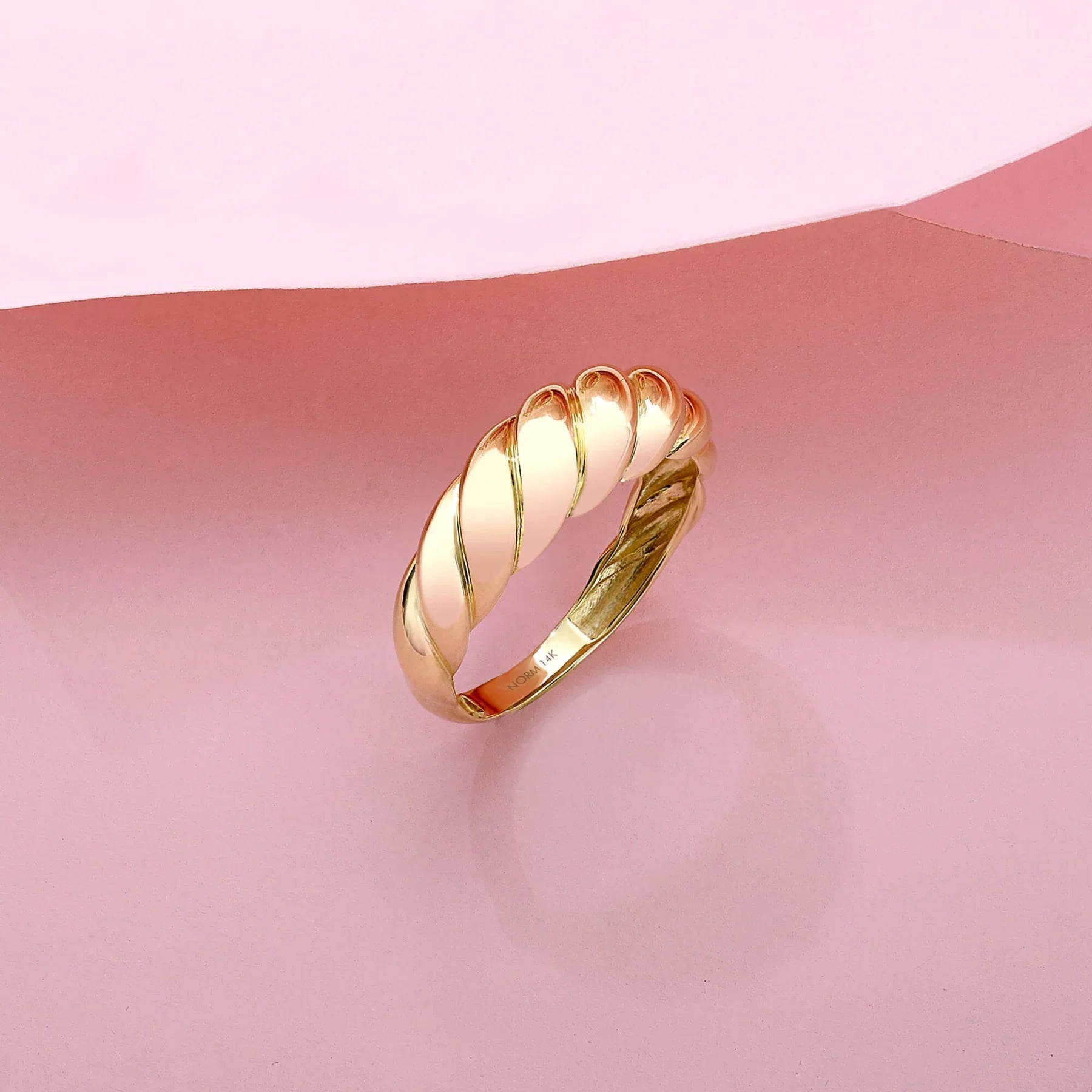 Twisted Dome Ring in Gold Tone