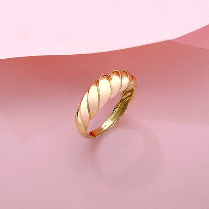 Twisted Dome Ring in Gold Tone
