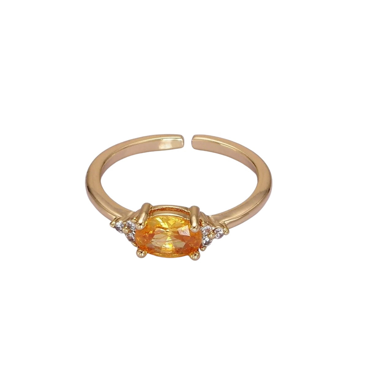 Ruby Solitaire Birthstone Ring in Gold Tone