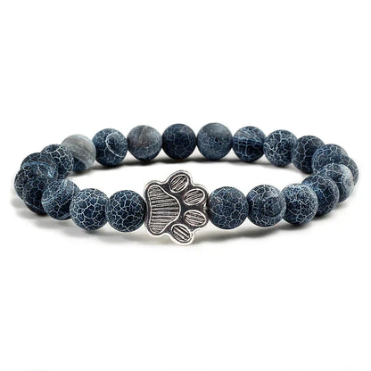 Turquoise Paw Print Healing Stone Bracelet