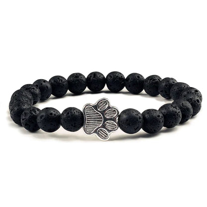 Turquoise Paw Print Healing Stone Bracelet