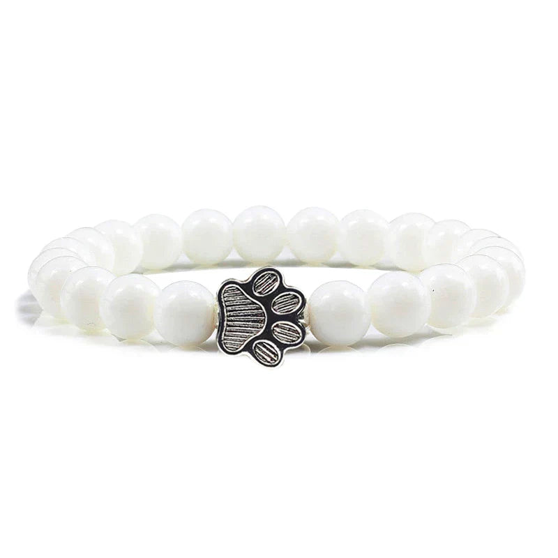 Turquoise Paw Print Healing Stone Bracelet