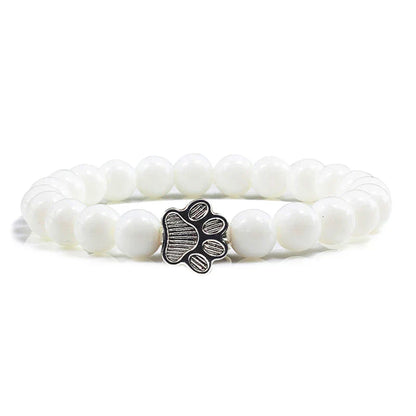 Turquoise Paw Print Healing Stone Bracelet