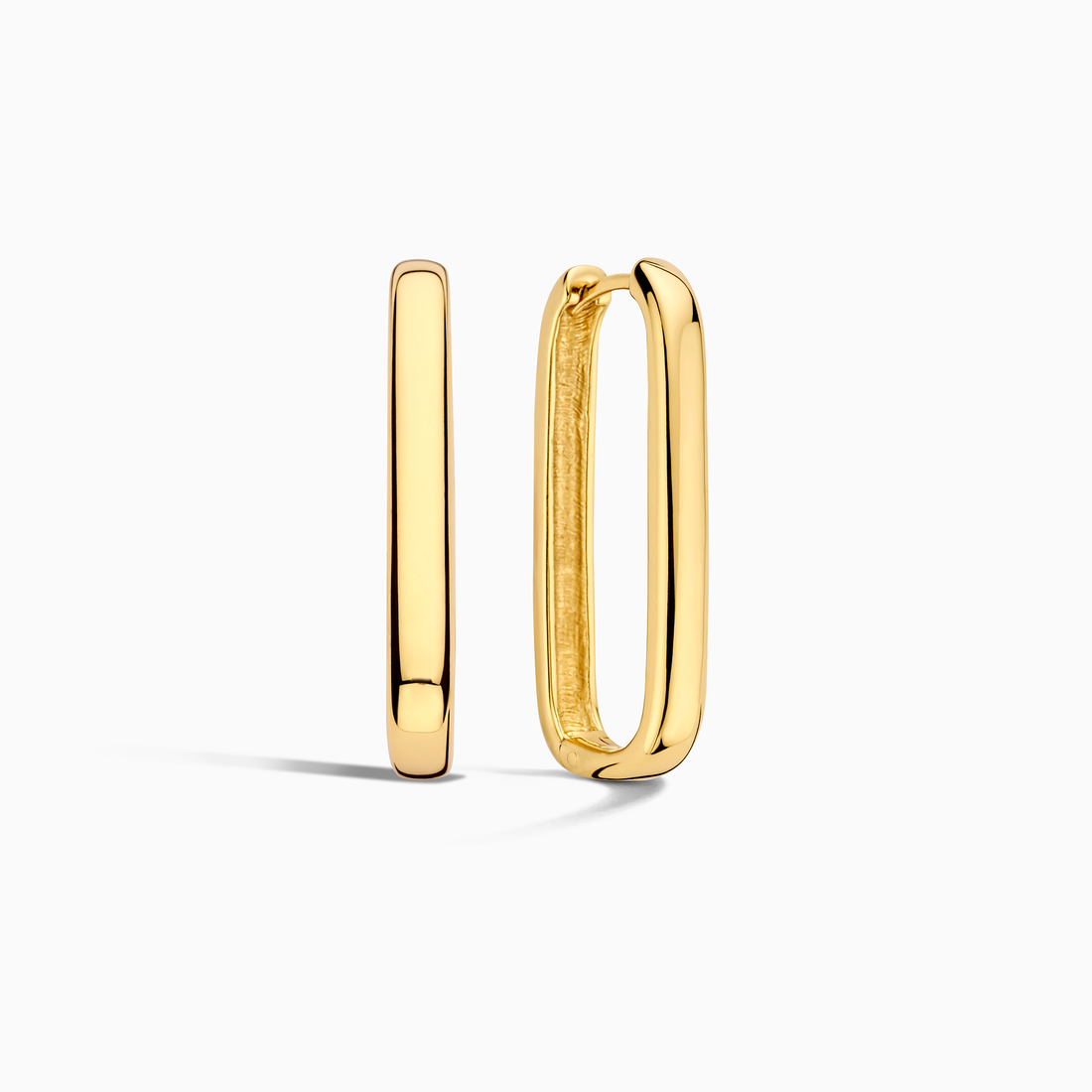 Rectangular Icon Hoops in Gold Tone