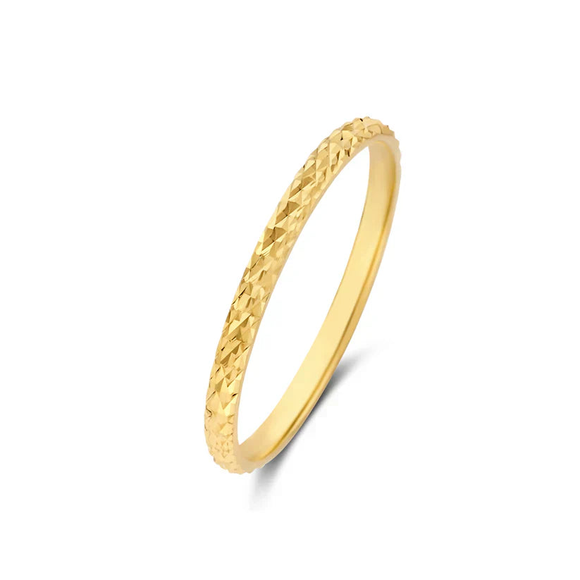Textured Gold-Tone Stacking Band Ring