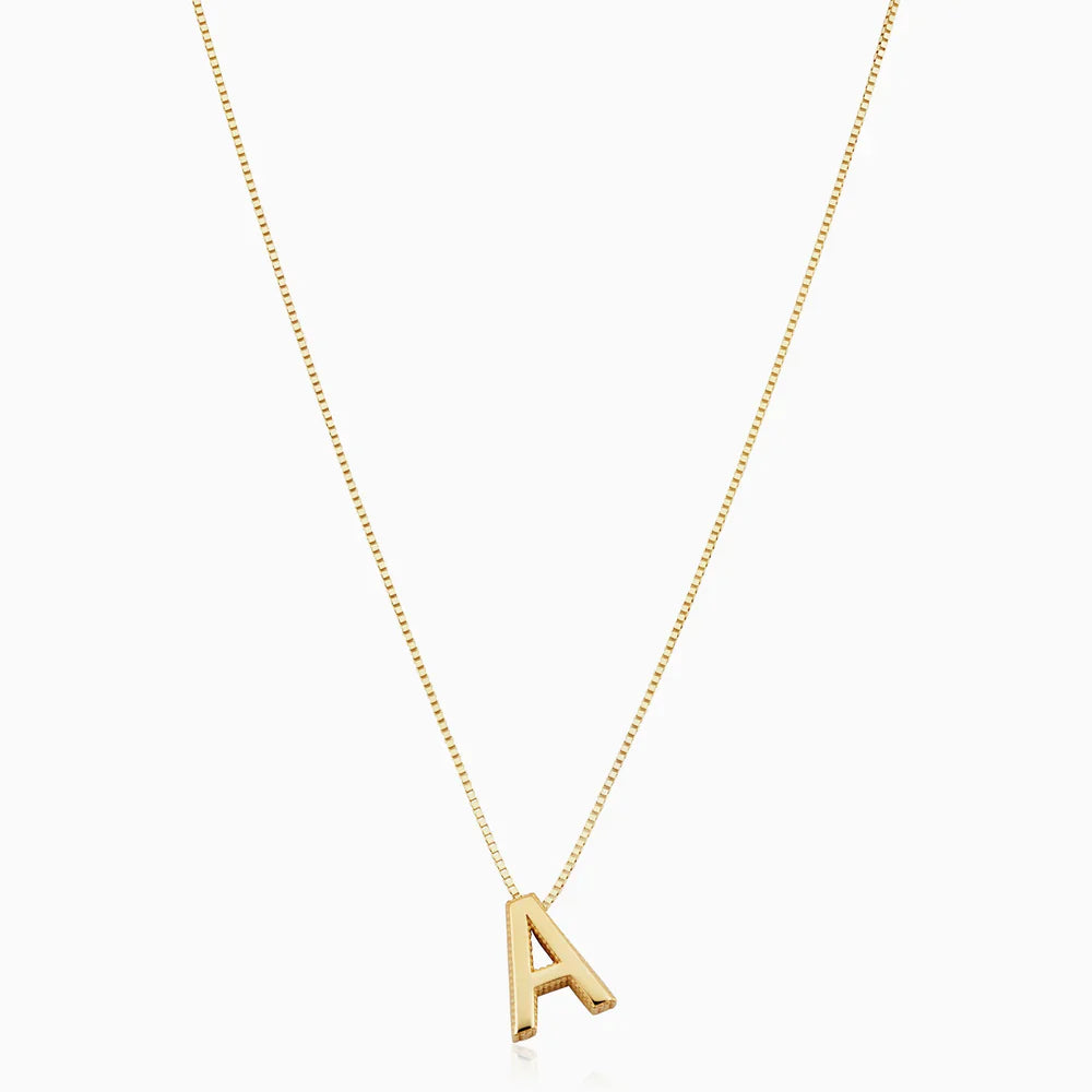 Gold Color Initial Pendant Necklace