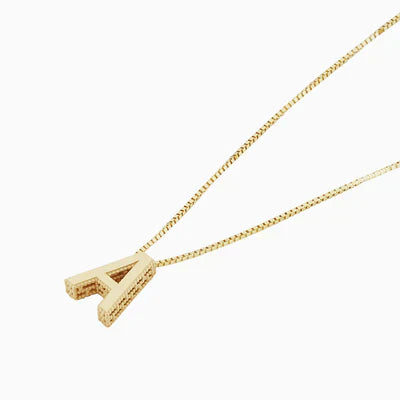 Gold Color Initial Pendant Necklace