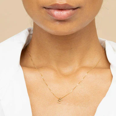 Gold Color Initial Pendant Necklace