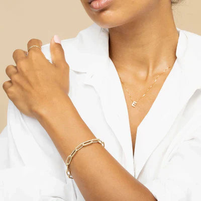 Gold Color Initial Pendant Necklace