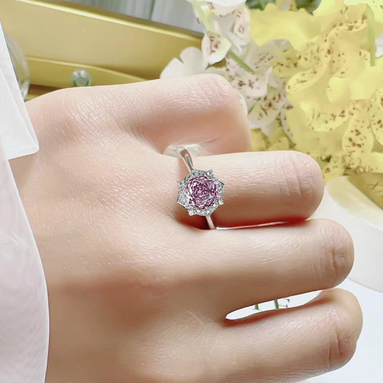 Blossom Pink Crystal Necklace and Earrings Set