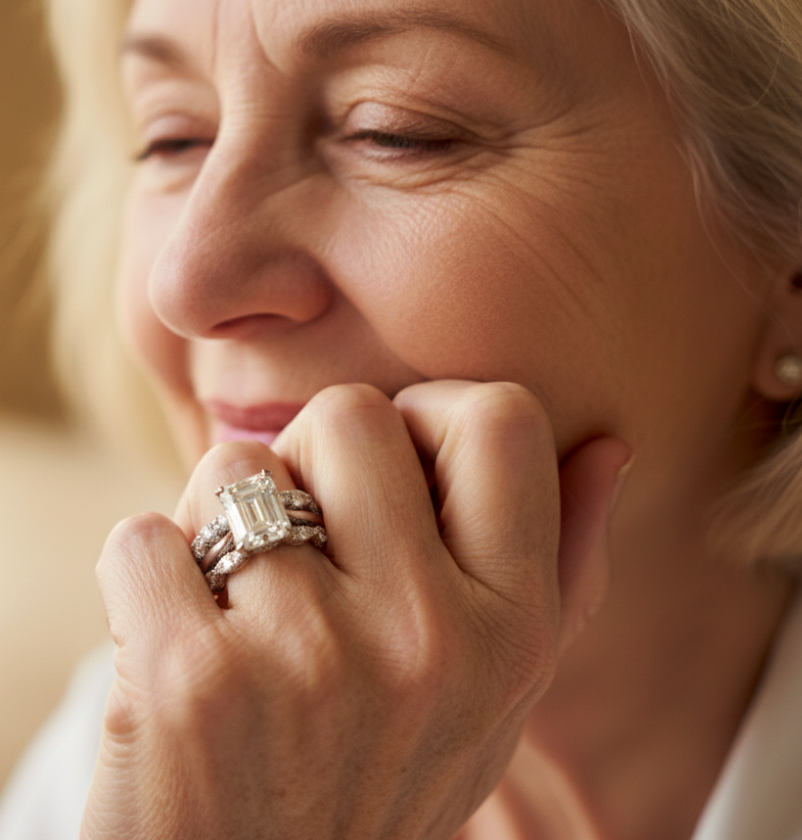 Vintage Silver Radiant-Cut Stacking Ring Set