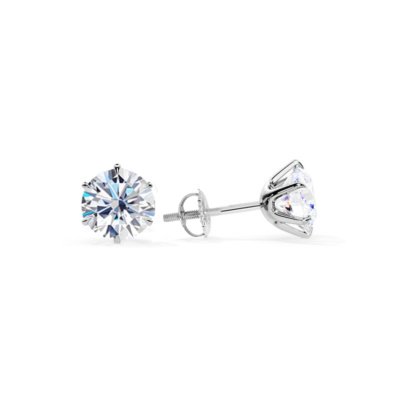 Radiant Solitaire Stud Earrings with Brilliant Centerpiece