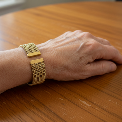 Woven Gold Mesh Cuff Bracelet