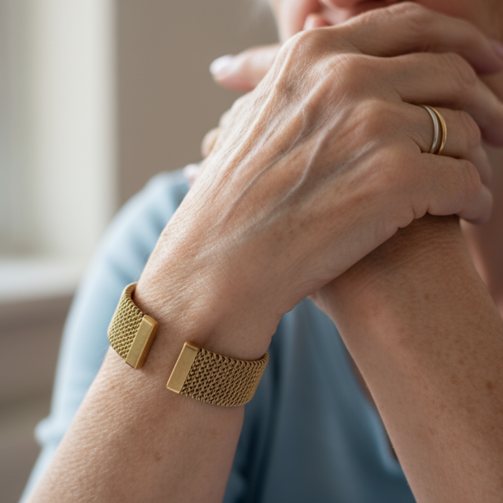 Woven Gold Mesh Cuff Bracelet