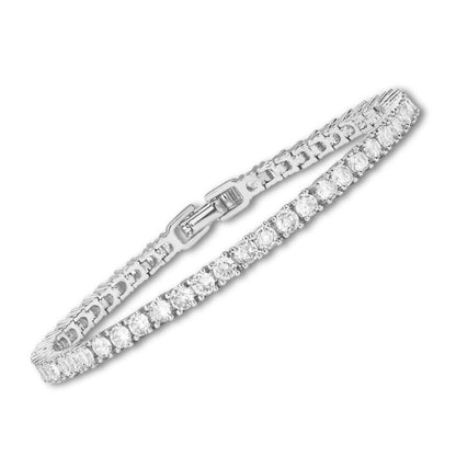 Silver Radiance Tennis Bracelet with Sparkling Stones
