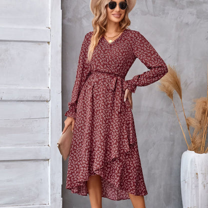 Rebecca – Ruffled Floral Long Sleeve Dress