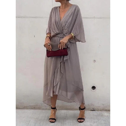 Joy – Elegant Batwing V-neck Dress