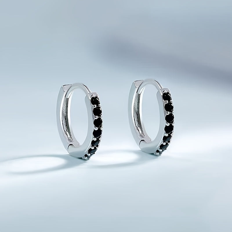 Boho Hoop Earrings with Green Zircon Accents for Everyday Style